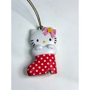 2011 Sanrio Hello Kitty Christmas Ornament Red Polka Dot Stocking Gift Creation